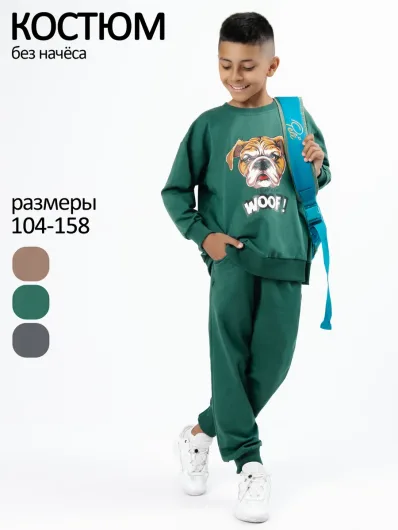 Костюм спортивный хлопковый для мальчика без начёса 40029