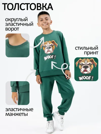 Костюм спортивный хлопковый для мальчика без начёса 40029