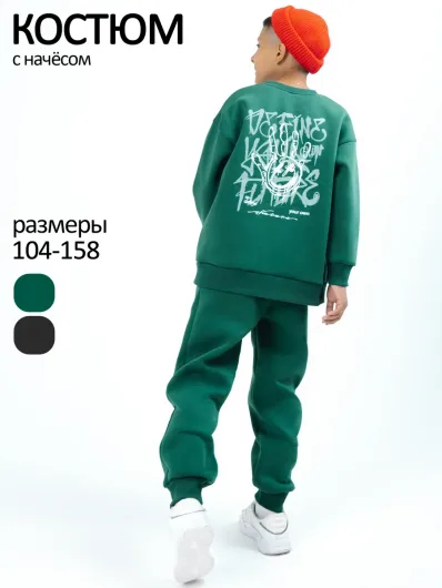 Костюм для мальчика флисовый тёплый с начёсом 30254